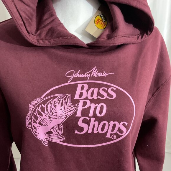 Johnny Morris Bass Pro Shops Burgundy Hoodie S/P Cotton Blend For Women - Picture 2 of 6